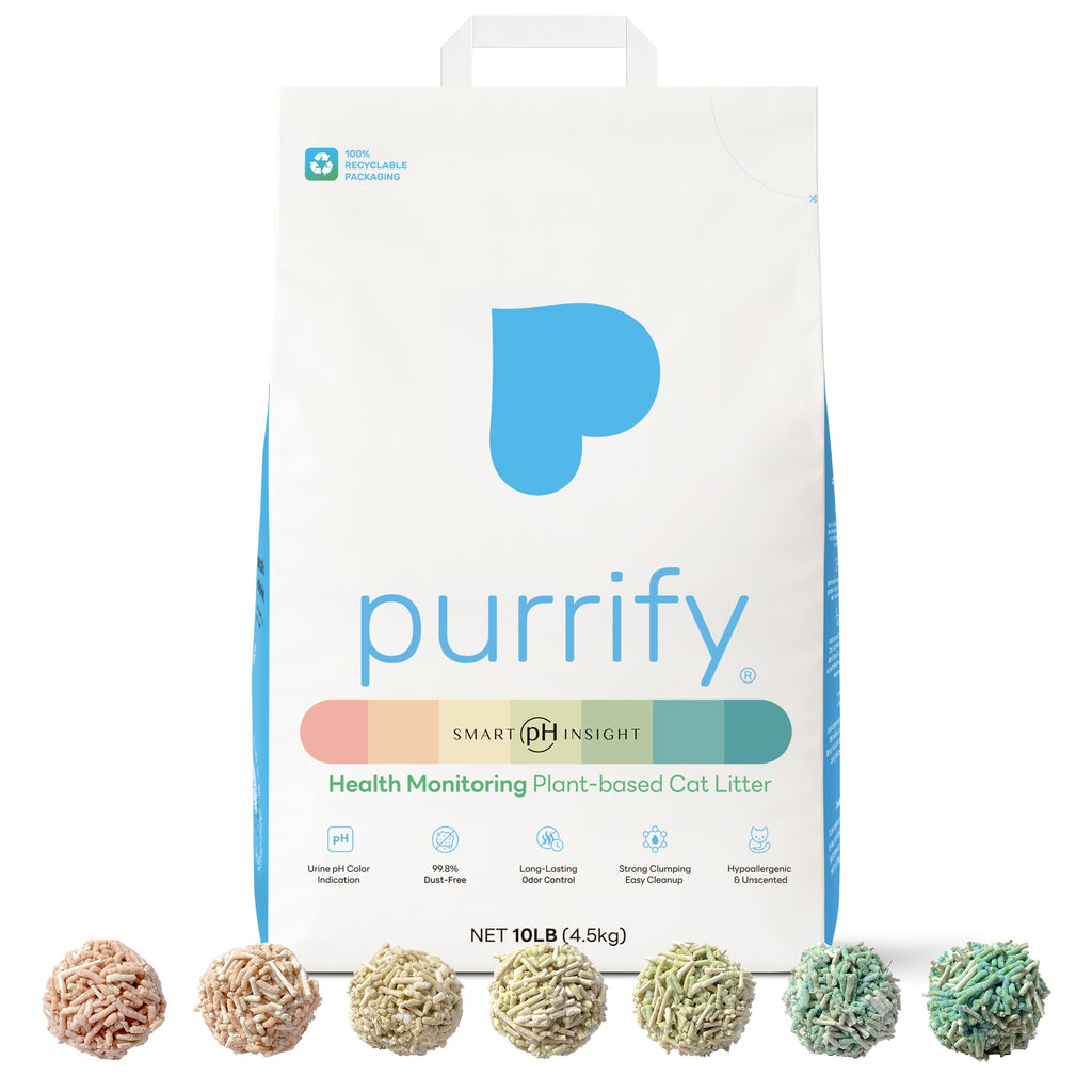 Arena para gato vegetal aglutinante Purrify® con indicador de pH