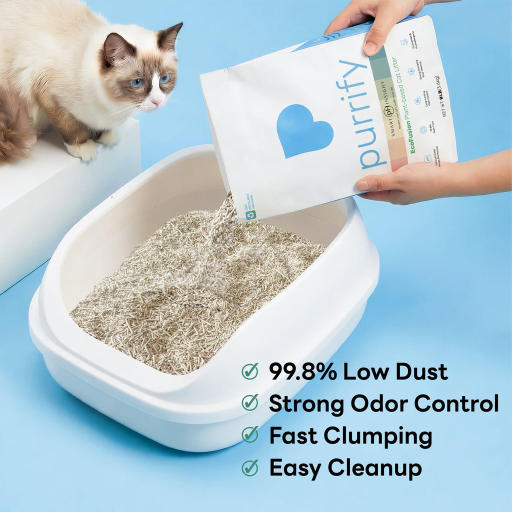 Arena para gato vegetal aglutinante Purrify® con indicador de pH