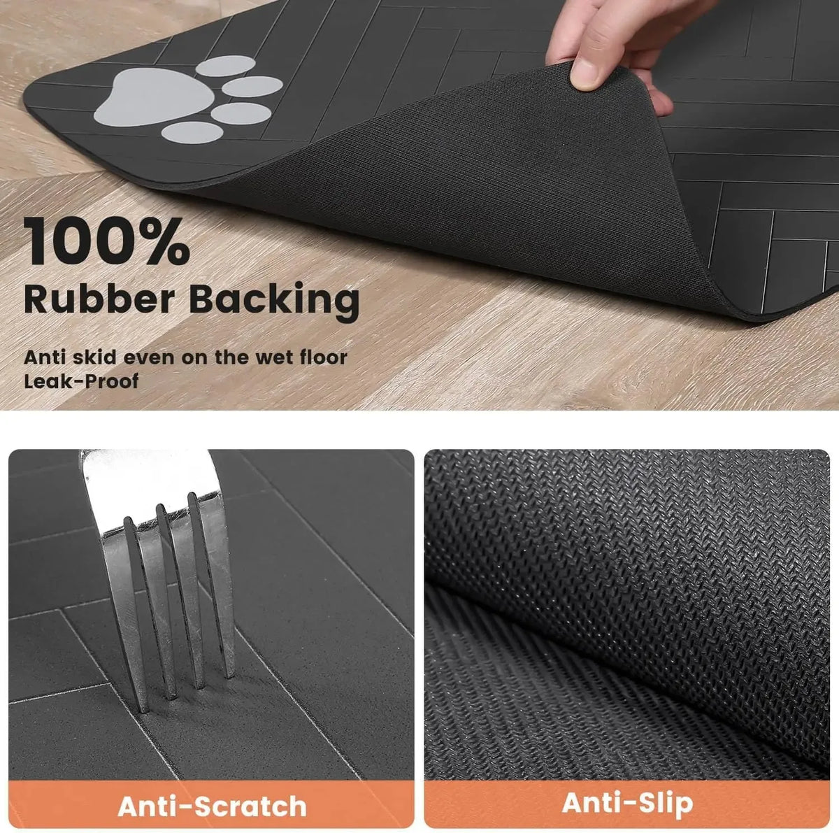 Tapete absorbente para platos de comida y agua