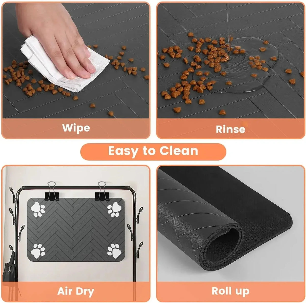Tapete absorbente para platos de comida y agua