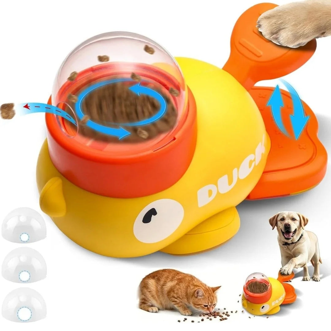 Dispensador de premios de patito – comedero lento interactivo