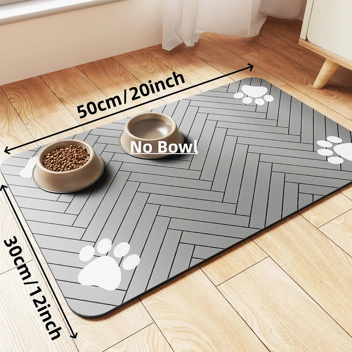 Tapete absorbente para platos de comida y agua
