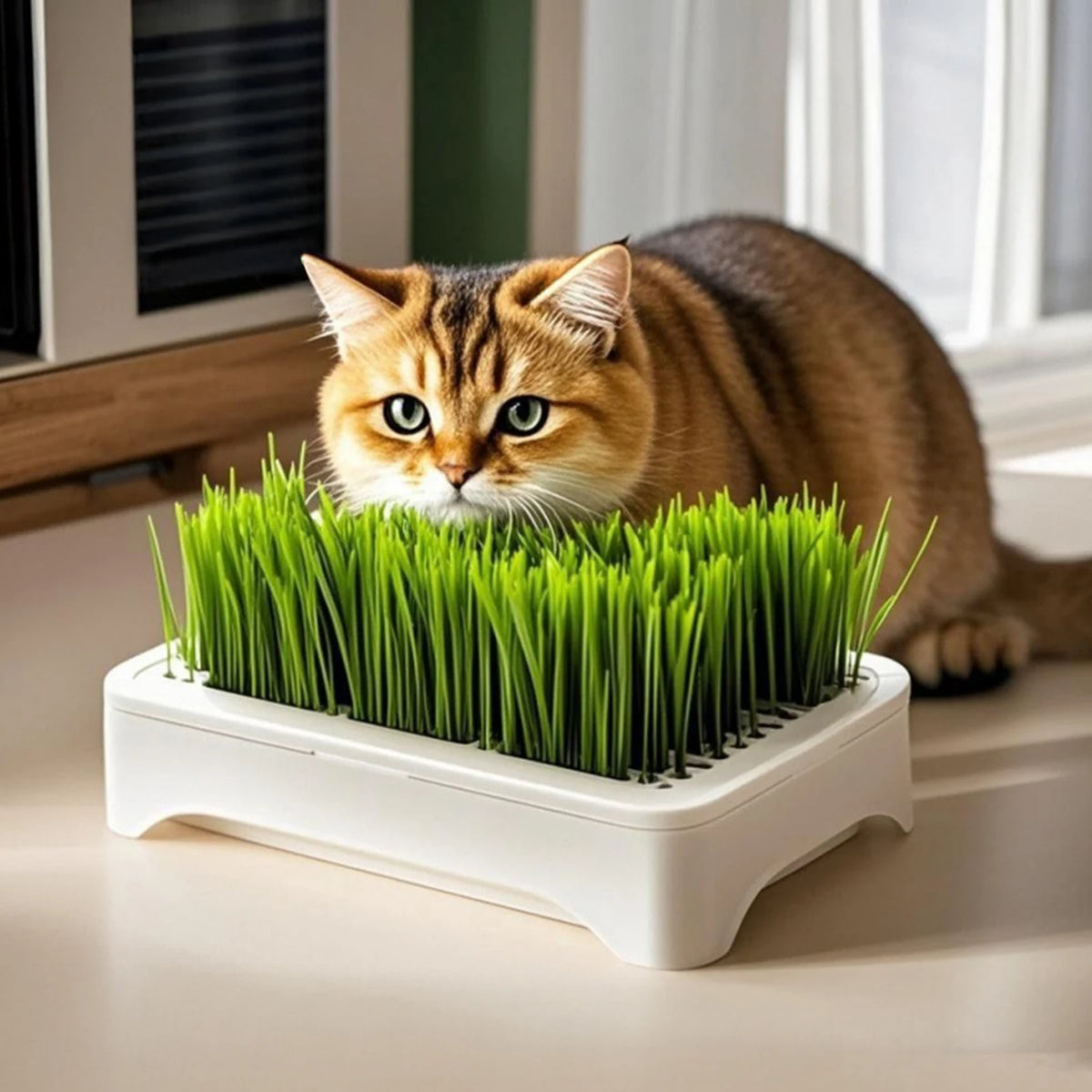 Maceta hidropónica para pasto de gato